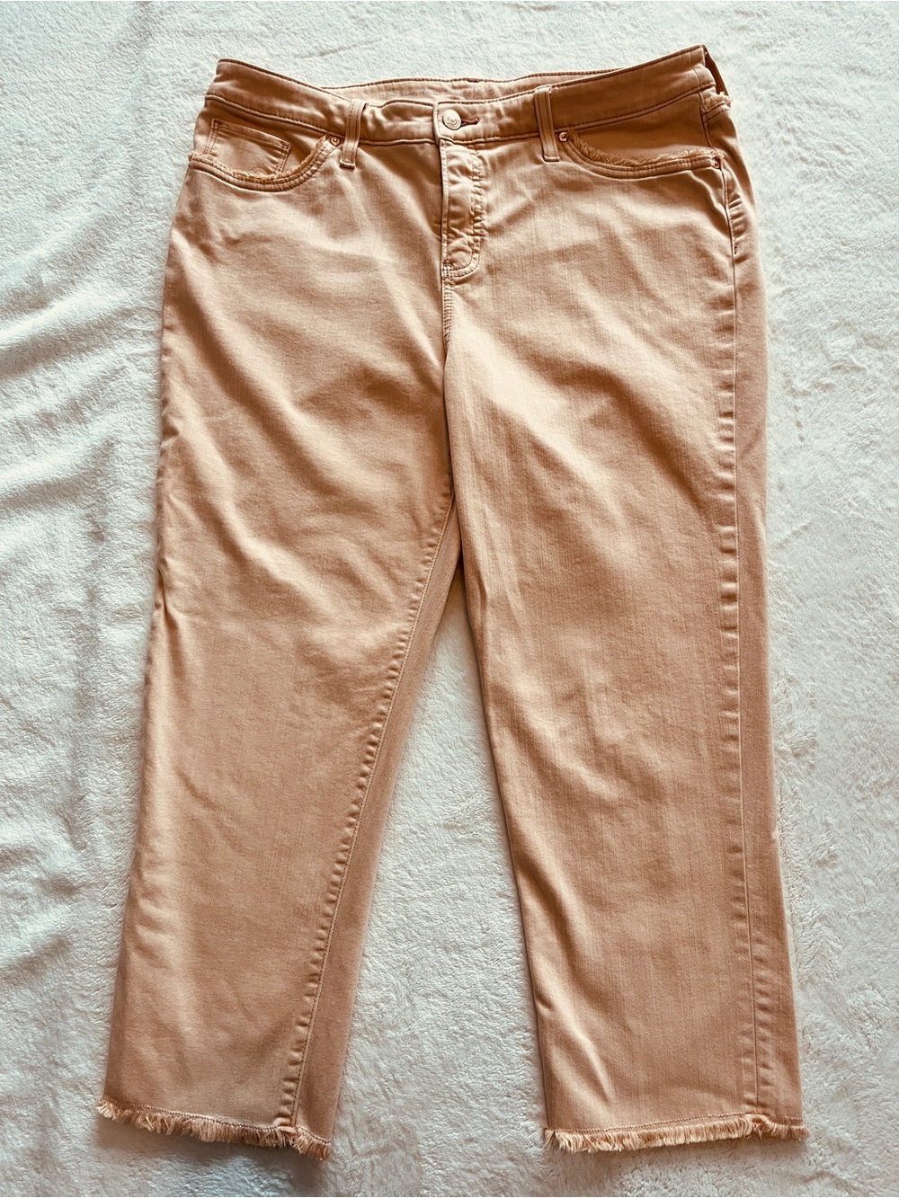 Chico's Cropped High-Rise Jeans in Light Peach